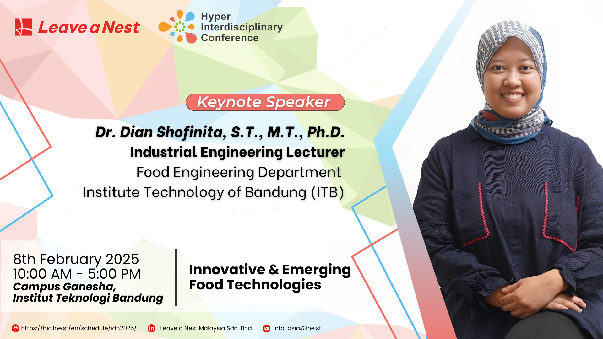 Keynote Speaker
Dr. Dian Shofinita
Institut Teknologi Bandung