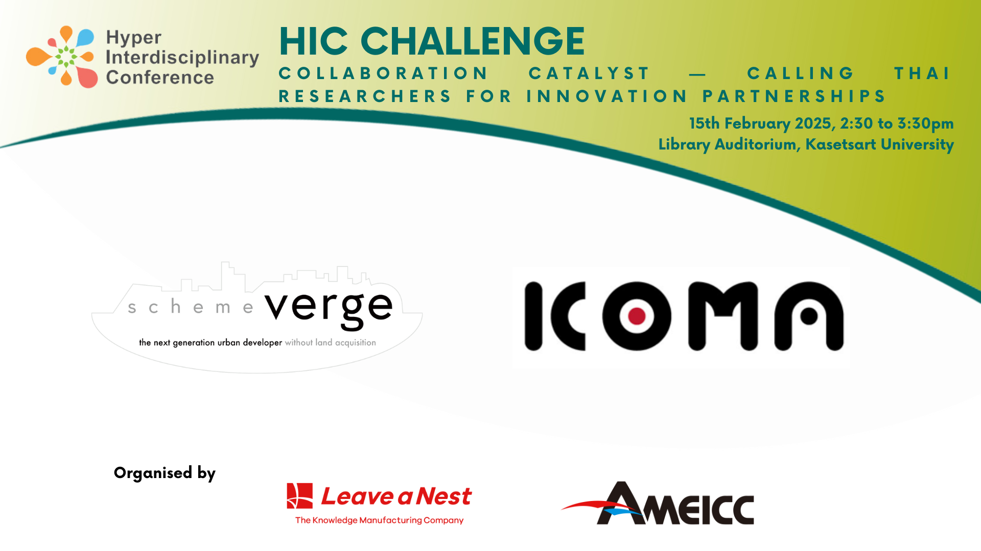 HIC Challenge: Collaboration Catalyst - Calling Thai Researchers for Innovation Partnerships