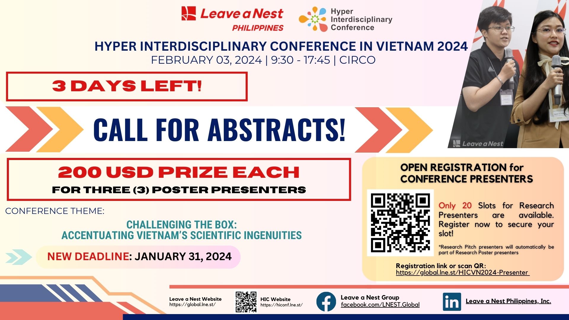 [Announcement] Poster Awards for HIC Vietnam 2024 and Deadline Extension