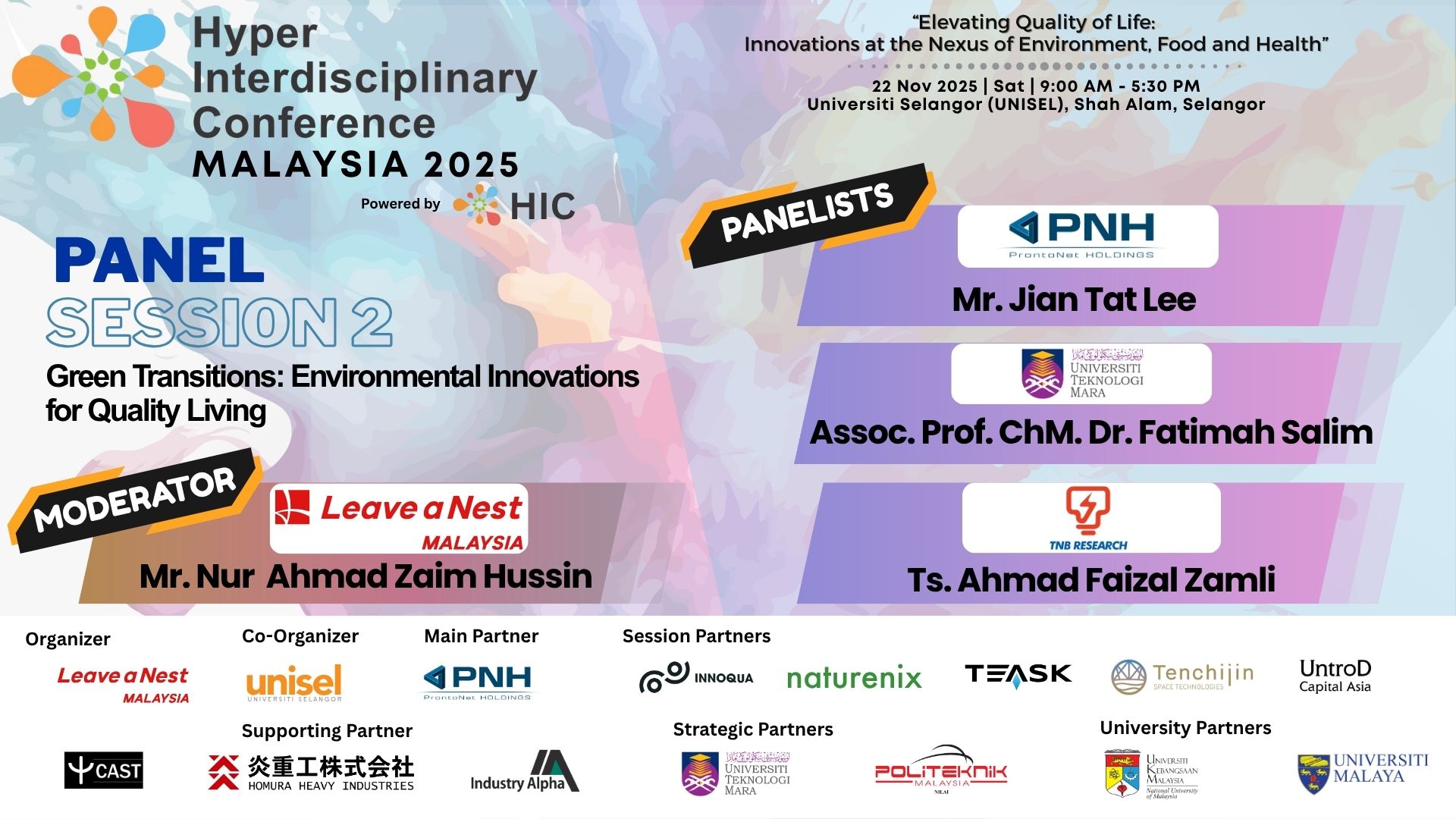 Panel Session 2  - Green Transitions: Environmental Innovations for Quality Living