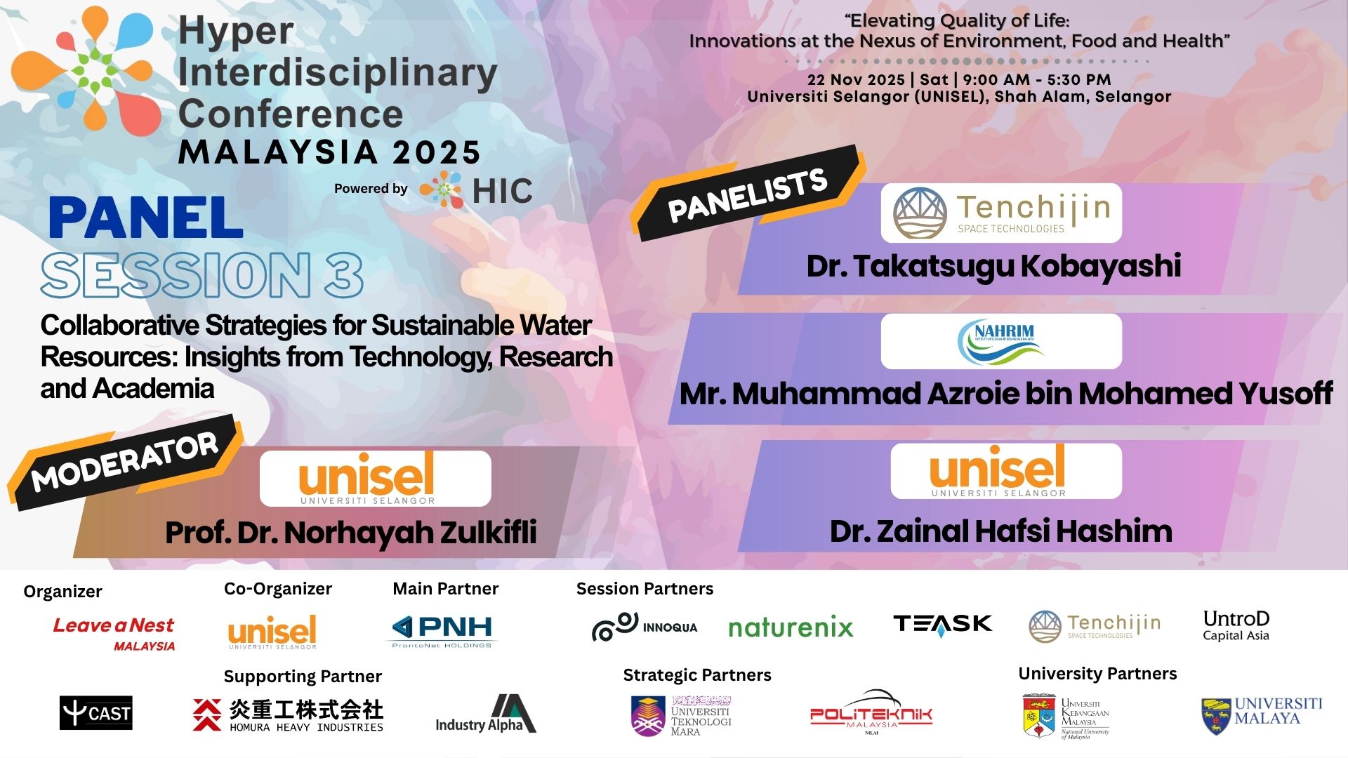 Panel Session 3 - Collaborative Strategies for Sustainable Water Resources: Insights from Technology, Research and Academia