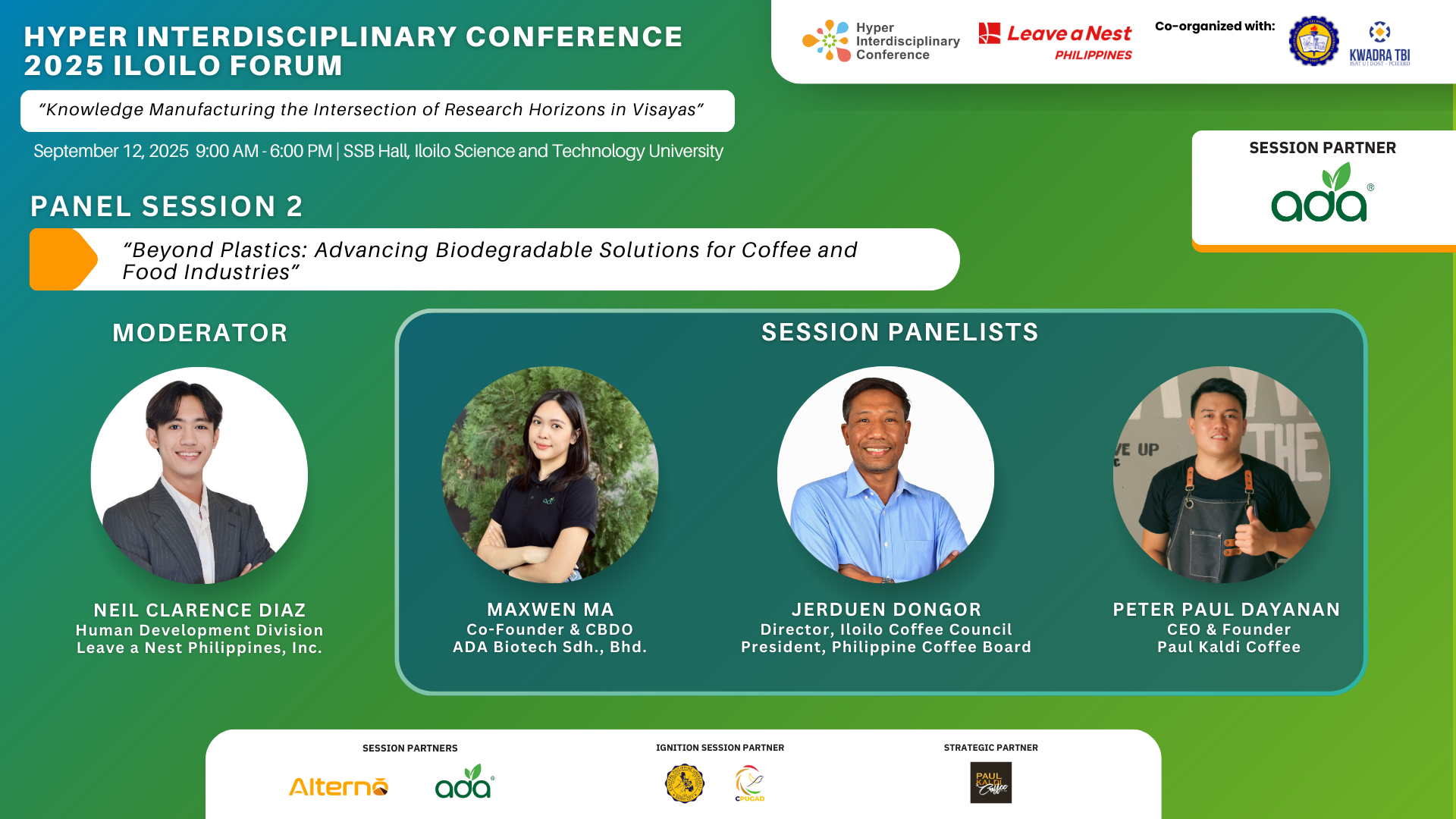 Panel Session 2: Exploring Practical Ways Towards Plastic-Free Gastronomy at the Hyper Interdisciplinary Conference 2025 Iloilo Forum