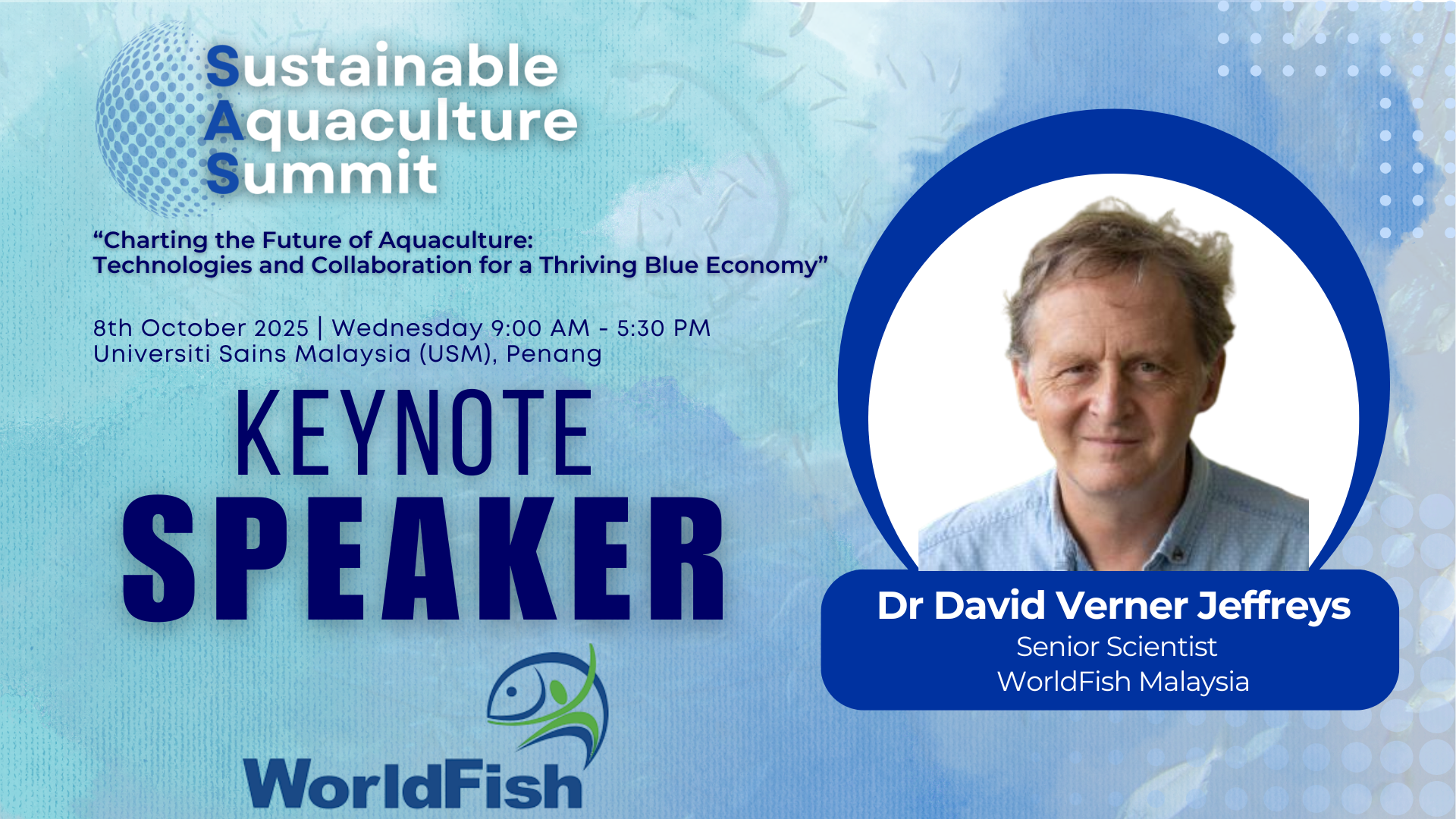 Keynote Speech by Dr. David Verner Jeffreys (WorldFish)