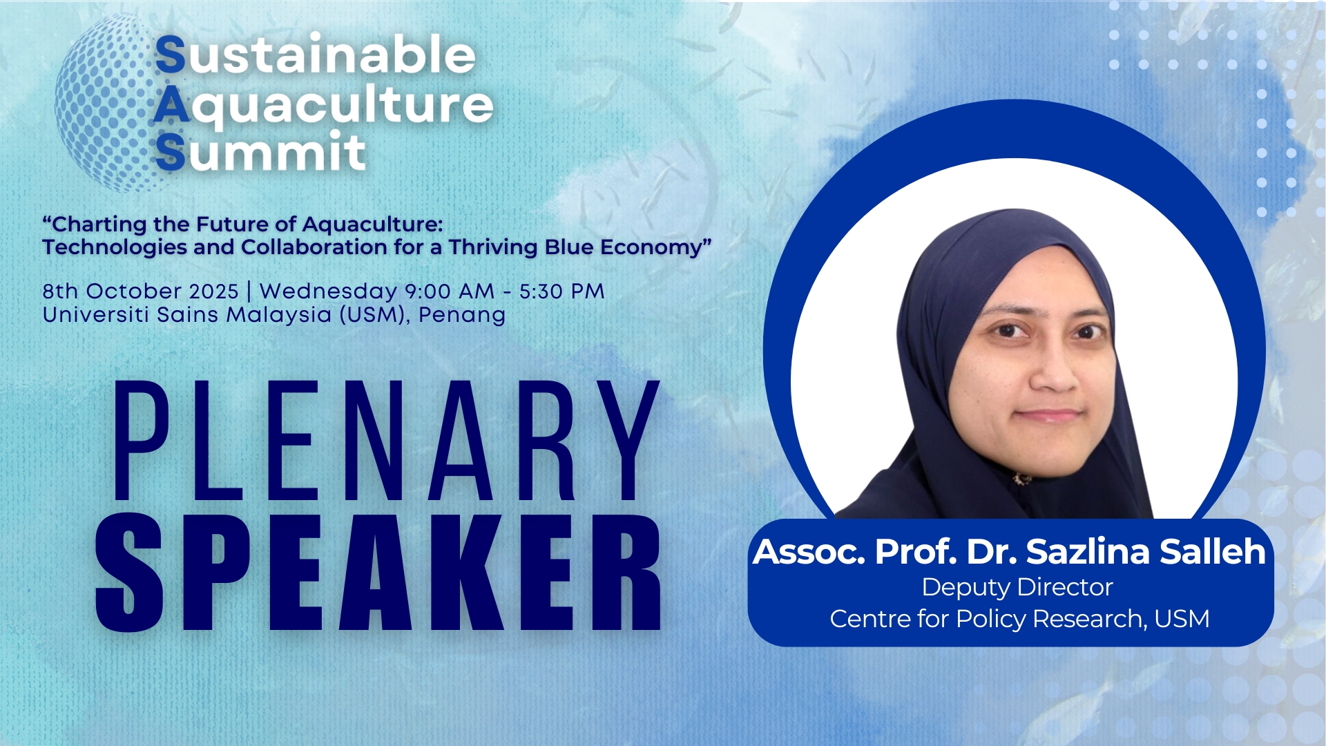 Plenary speech by Accoc. Prof. Dr. Sazlina Salleh (Universiti Sains Malaysia)