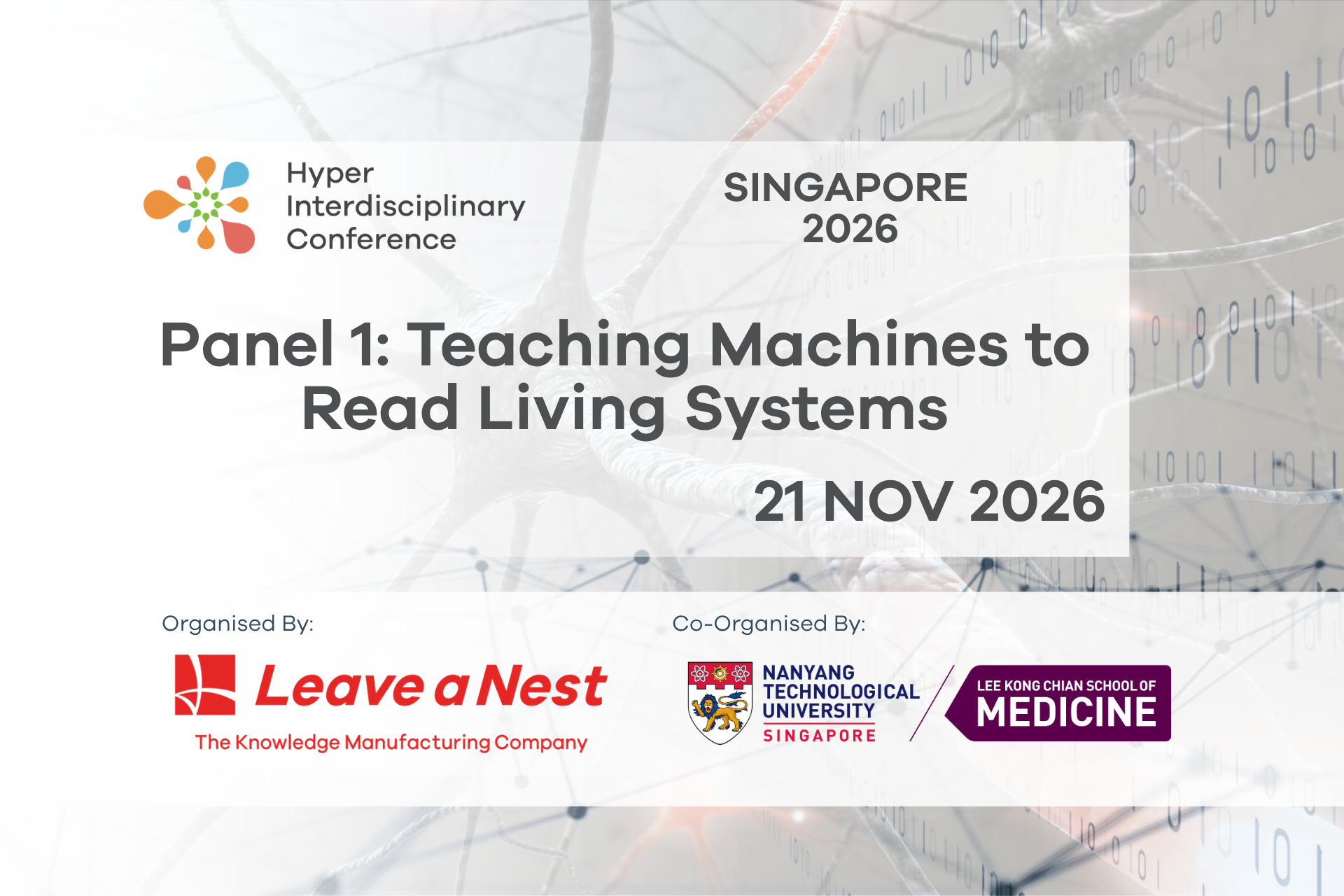Panel 1 : Teaching Machines to Read Living Systems
