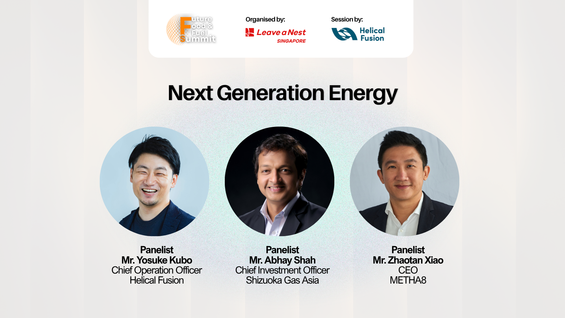 Future Energy Panel 1: Next Generation Energy